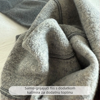 Leggings sive boje u stilu zvijezda, s crnim vunenim tajicama, model 2025