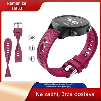 Silikonski remen za Garmin Forerunner 245M i Garmin 645, 20 mm, s 20 vodoravnih pruga