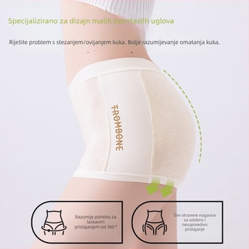 Ženske pamučne bokserice s antibakterijskim preponskim dijelom, prozračne, podrška trbuha, srednji pojas