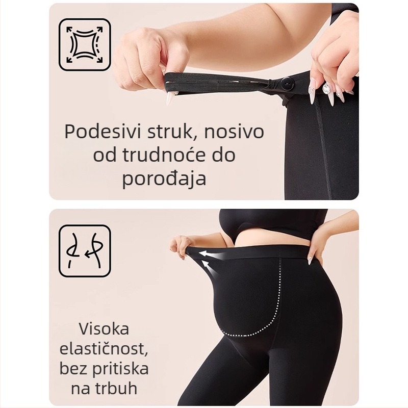 400 g jesensko-zimske flis-najlon tajice za trudnice – tople i oblikujuće, izgled golih nogu