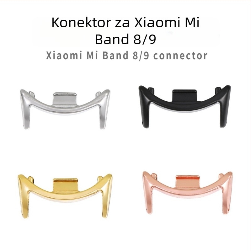 Konektor od cinkovog legura za Xiaomi Mi Band 10/8/9, metalna konstrukcija, sučelje 12/14 mm, kopča na pritisak, minimalistički stil