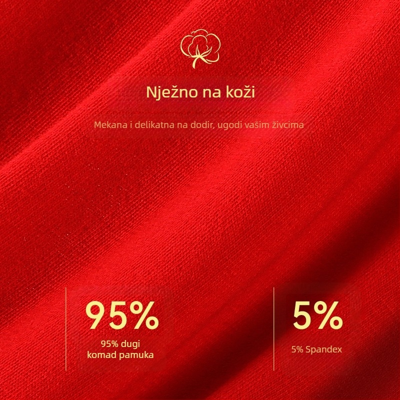 Muške pamučne gaćice, srednje visine pojasa, jednobojni uzorak, prozračne, 100% pamuk