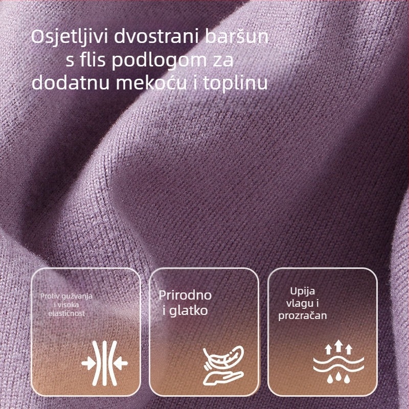 Ženski termalni set: top i hlače za jesen, visoka elastičnost, dvostrano brušeni materijal, tanak osnovni sloj, koži prijatan