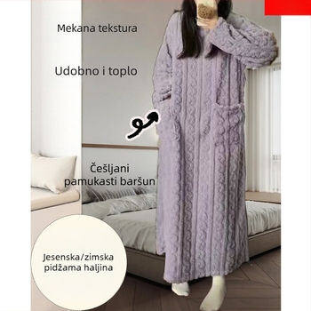 Ogrtač od Carding Cotton Wool – Gost materijal 201-250 g/m2, okrugli izrez, dugi rukavi, Za razonodu i spavanje