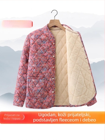 Ženski zimski kaput od pamuka s V ovratnikom, uski struk, debelo punjenje, standardna duljina