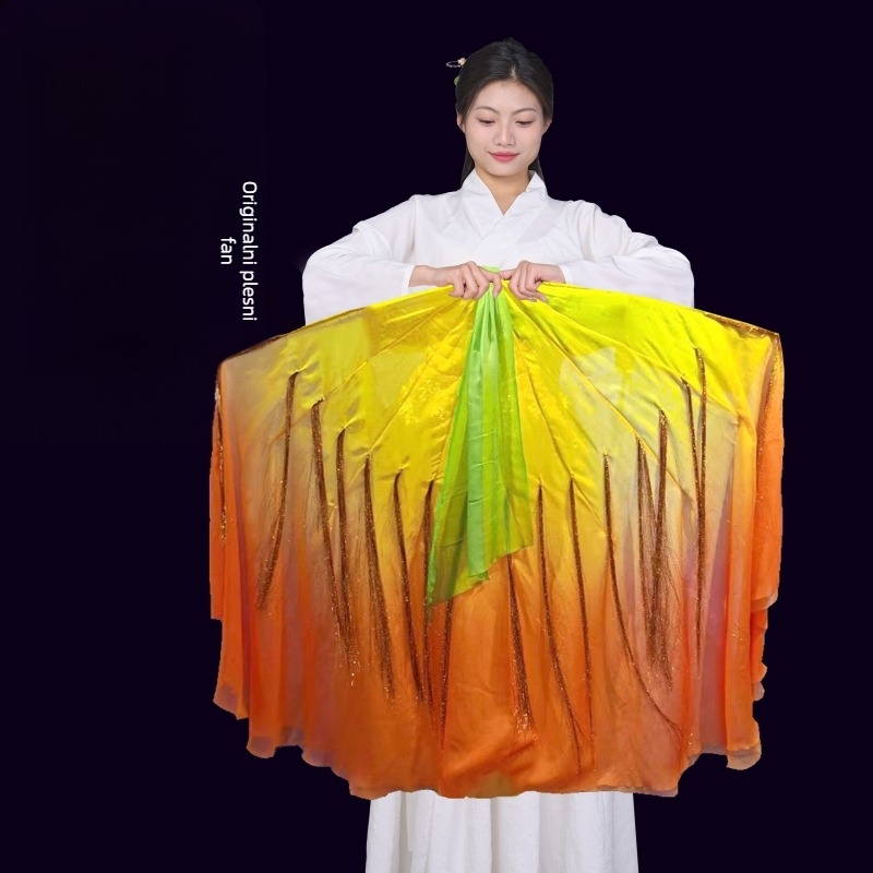 Plesni fan s motivom rižinih klasa za kineski stil klasičnog plesa — Brend Pretty Dancing Girl, Na skladištu, Odrasli, Proljeće 2025