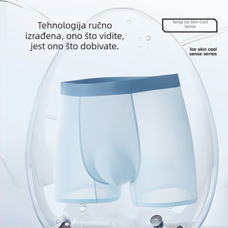 Muške boxerice Ice Silk, prozračne, antibakterijske, brzo sušeće; materijal: najlon; Ice Silk materijal; podstava prepona s grafenom