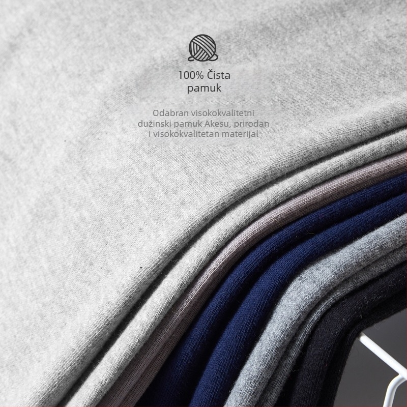 Muški set termalnog donjeg i gornjeg od 100% pamuka – prozračan i antibakterijski, umjerena toplina, 220 g/m², za muškarce 18–40 godina