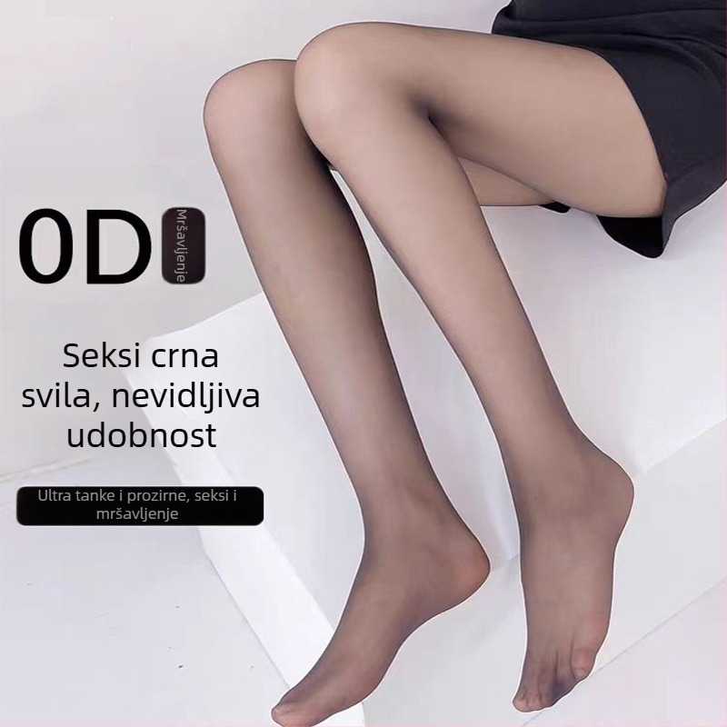 Izuzetno tanke nevidljive crne čarape s zaštitom protiv hvatanja, prozirni vrh prsta, 0D