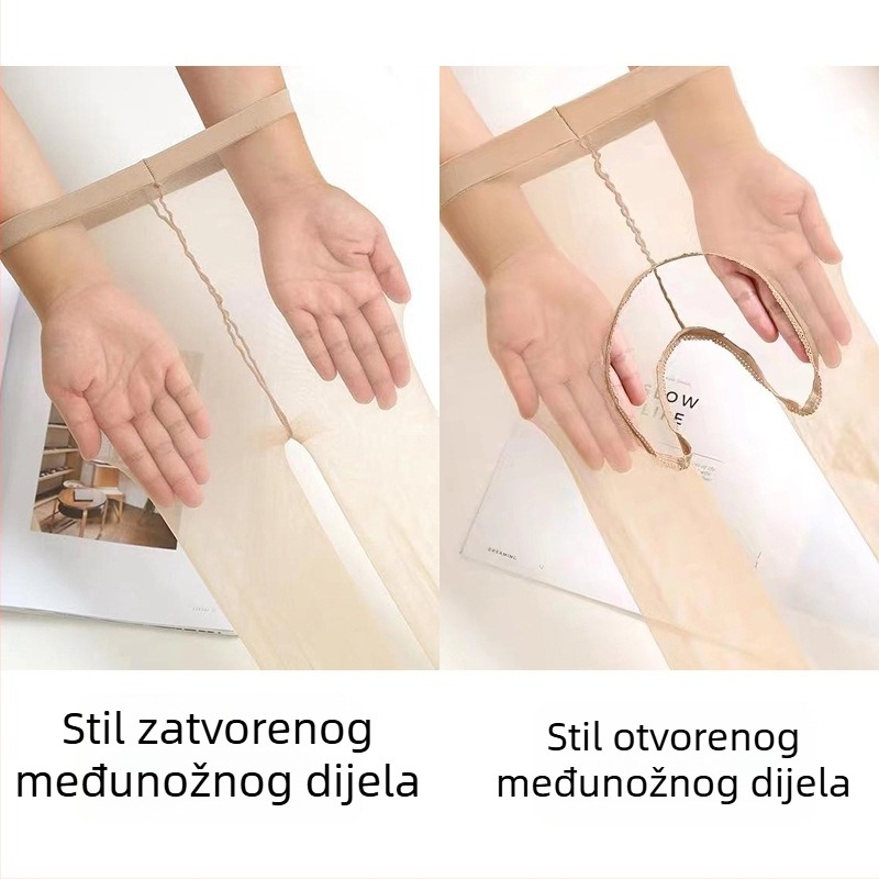 Izuzetno tanke nevidljive crne čarape s zaštitom protiv hvatanja, prozirni vrh prsta, 0D