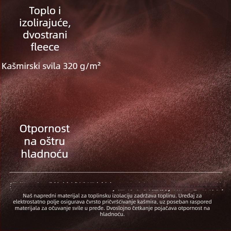 Muški termalni komplet 320 g Derong, toplinski kašmir sličan, debeli brisani materijal, osnovni sloj s okruglim izrezom, jesen-zima