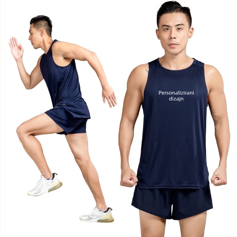 Muška sportska vestа — poliester, brzo sušenje, bez rukava, za trčanje, ljeto