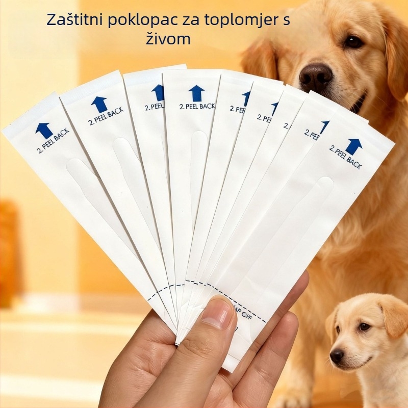 Jednokratni zaštitni film za usni toplomjer s živom; posebna jednokratna zaštita za usni toplomjer i zaštitni poklopac za rektalni toplomjer za kućne ljubimce