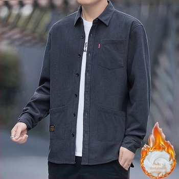 Corduroy košulja jakna, opušten kroj, kvadratni ovratnik, dugi rukav, zima 2025