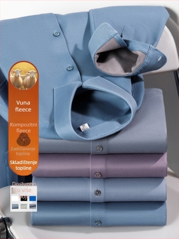 Muška poslovna košulja s fleece podstavom, topla zimi, prozračna, otporna na nabor, poliester smjesa