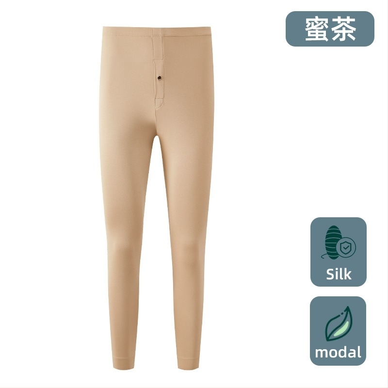 Muške termalne hlače od modalnog materijala, tanke, uskog kroja; 91% Modal, 9% Spandex; jednovrstne; zadržavaju toplinu.