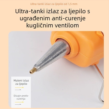 Class 18 40W ljepilni pištolj s uskom mlaznicom, uključuje ljepilne štapiće, mlaznica 1,5 mm, ručna protiv kapanja