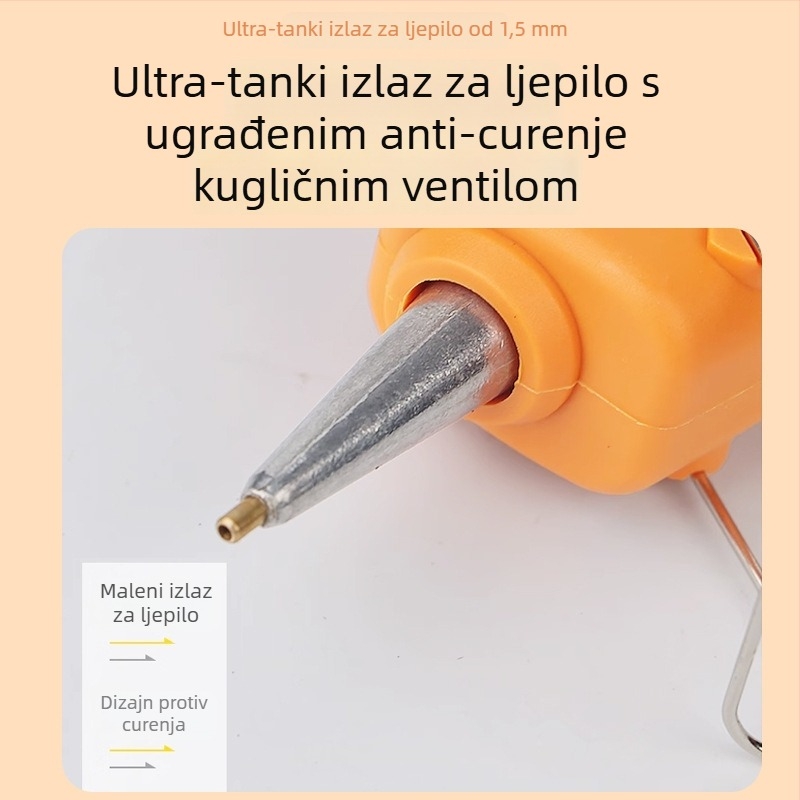 Class 18 40W ljepilni pištolj s uskom mlaznicom, uključuje ljepilne štapiće, mlaznica 1,5 mm, ručna protiv kapanja