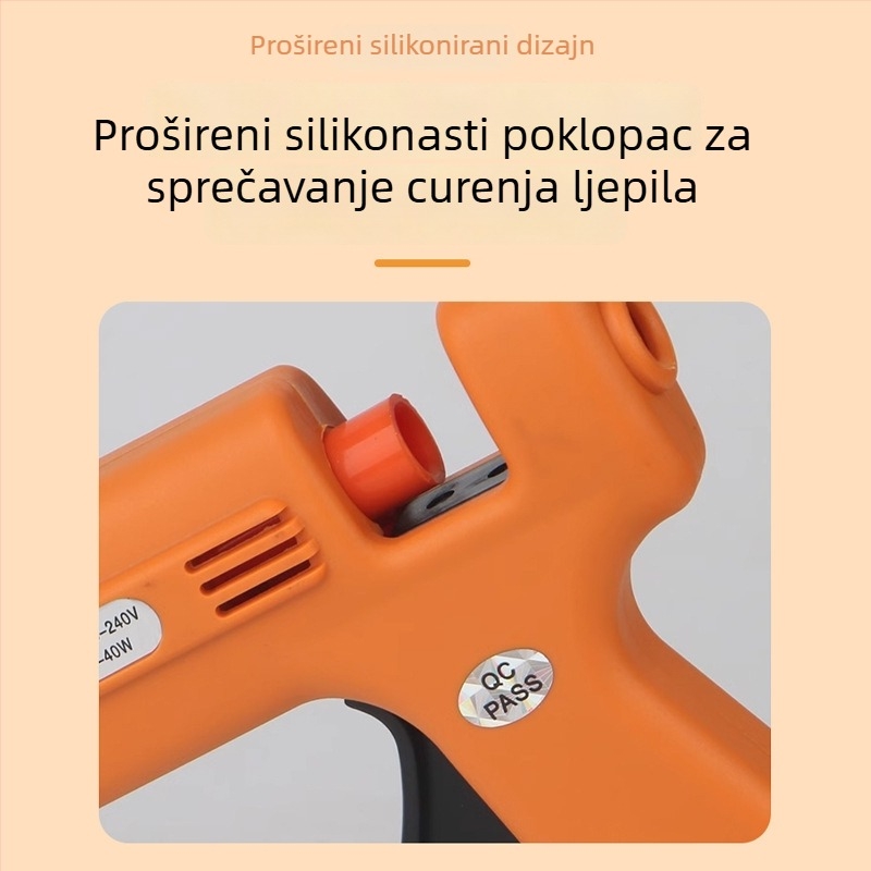 Class 18 40W ljepilni pištolj s uskom mlaznicom, uključuje ljepilne štapiće, mlaznica 1,5 mm, ručna protiv kapanja