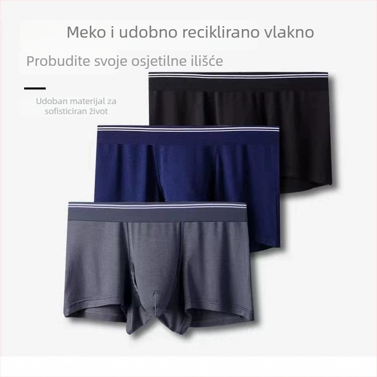 Muške prozračne bokserice od viskoze, srednji pojas, podstava u preponama od najlona, sve sezone