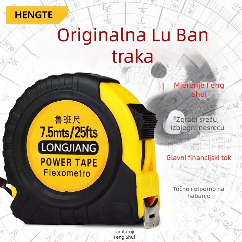 Luban mjerač Henghuo – mjeračka traka za stolariju; širina 19 mm ili 25 mm; metrički/imperijalni sustav; za vrata, prozore i namještaj