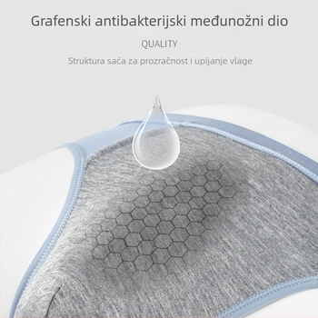 Modal muške gaćice s grafenom, srednje visine struka, briefs, masažne čestice, elastične, plus veličina