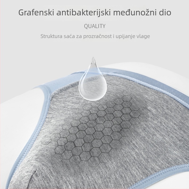 Modal muške gaćice s grafenom, srednje visine struka, briefs, masažne čestice, elastične, plus veličina