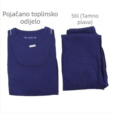 Jesensko-vojnički inspirirani termalni komplet s dugim rukavima i hlačama — debljina 251–300 g/m², okrugli izrez, muškarci 18–40 godina