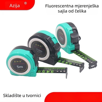 Mjerna traka – nehrđajući čelik, fluorescencijska skala, otporna na pad, otporna na rezanje – opseg mjerenja 5–75 m