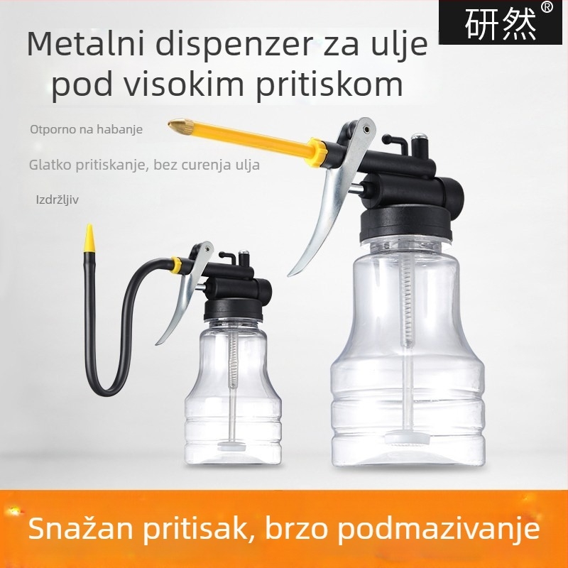 Kantica za motorno ulje s dugim nastavkom, visok tlak, prozirno tijelo, mekan nastavak