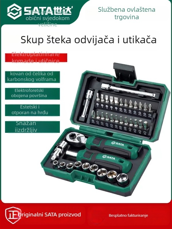 Shida set šrafcigera s klikom 71-80 dijelova za kućnu upotrebu, uz ključ, utore i bitove