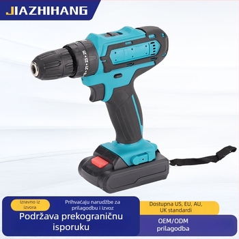 Bežična bušilica s čekićem, pištoljska ručka, litij‑ionska baterija, 10 mm čeljust, bezstepeno podešavanje brzine, rad pri 220 V