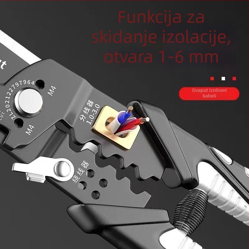 ONO 25-u-1 Višenamjenske kliješte za skidanje izolacije, krimpanje, rezanje i navijanje žica – alat električara u njemačkom stilu