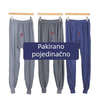 Muške termalne hlače, gusto pamuk, duljina 9/10, visokog struka, vanjski materijal 80% pamuk / podstava 60% pamuk, težina 181–200 g/m²