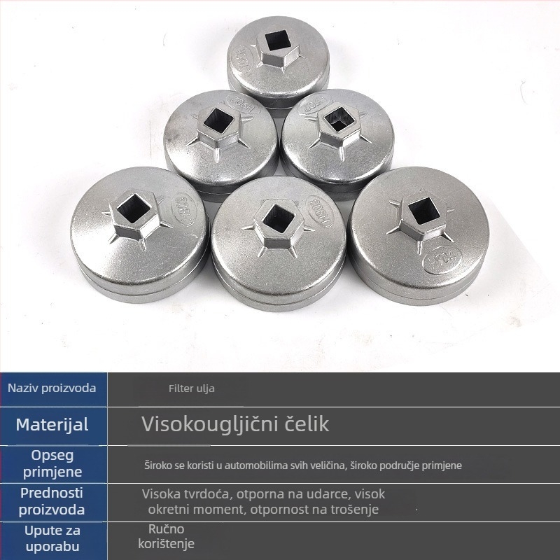Bos aluminijski ključ za uljni filter, tip kapa i tip zdjela, set za popravak automobila