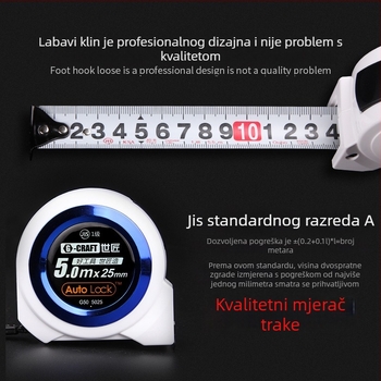 GCRAFT mjerni traka, samozaključavajuća, visoka preciznost, nehrđajući čelik, otporna na habanje