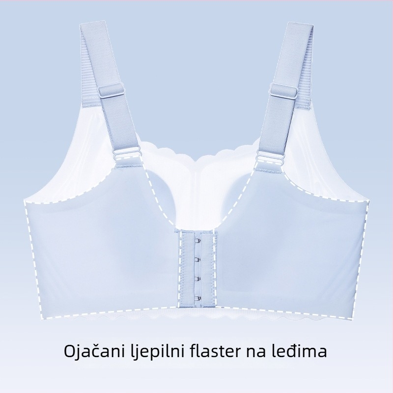 Bešavni grudnjak za veliki bust, podrška protiv opuštanja, lagani ljetni grudnjak tanak s gel trakama i ušima zeca