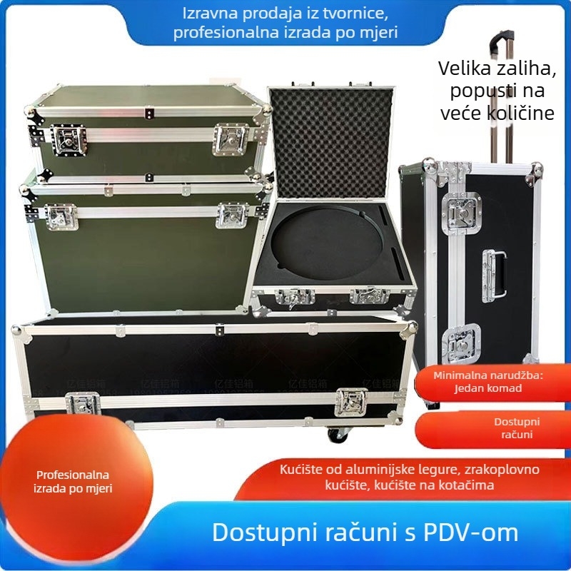 Prilagođena aluminijska kutija za let s teleskopskom ručkom za prijenos dron opreme i kablova, idealna za izložbe