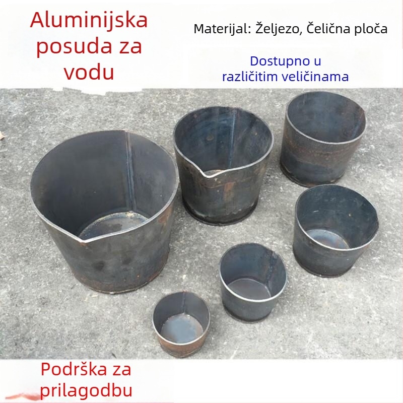 Željezna lopatica za šlaku za lijevanje — promjer 8–26 cm, kapacitet 0,25–17 kg, debljina 2–3 mm, pribor za strojeve za lijevanje