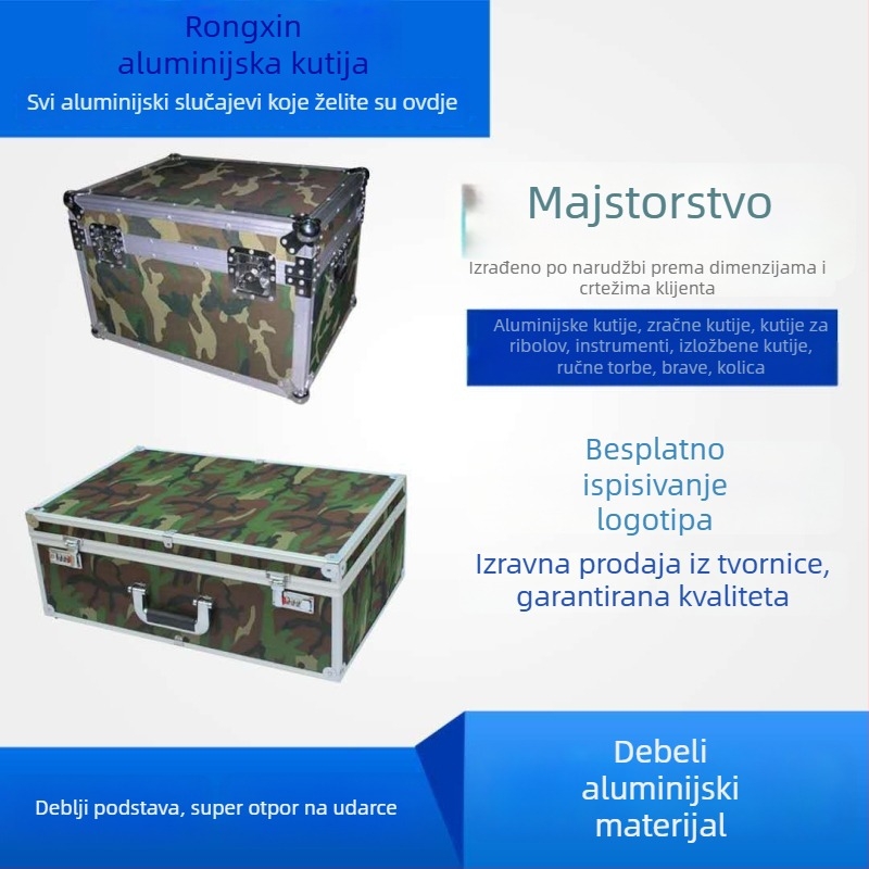 Prilagođena aluminijska let kutija za alate i opremu, EVA obloga, protupožarna ploča i aluminijski okvir