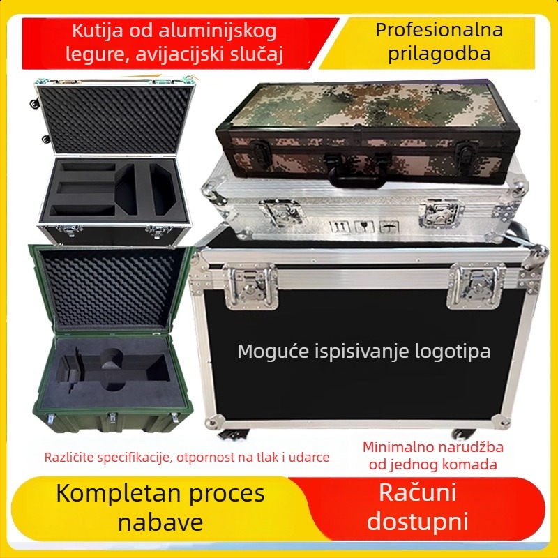 Prilagođena aluminijska let kutija za alate i opremu, EVA obloga, protupožarna ploča i aluminijski okvir