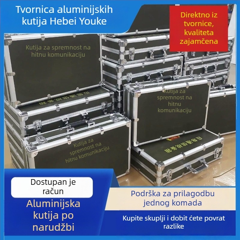 Kamuflirana aluminijska kutija za trening i transport, avionska i mehanička oprema, kutija za instrumente, kutija spremnosti za borbu
