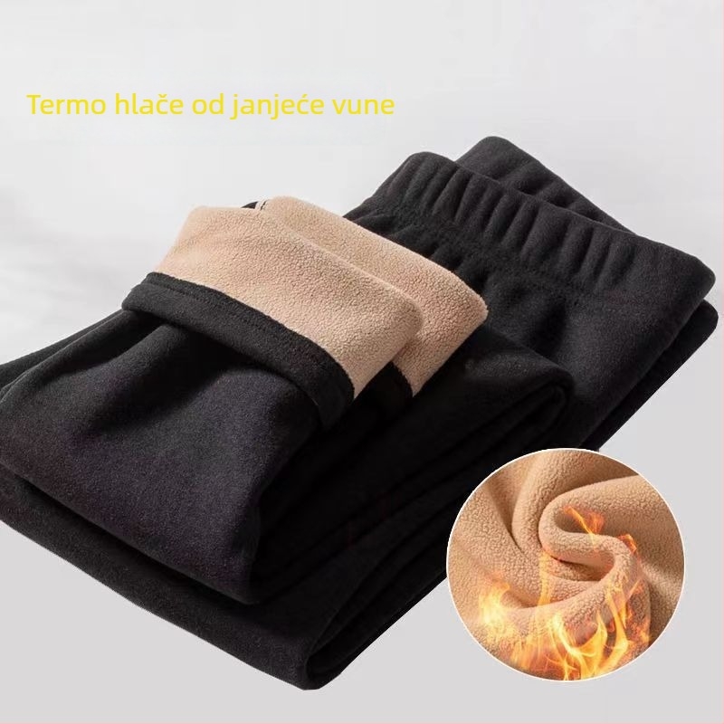 Damske tople tajice s flisom, oblikovanje tijela, srednje visoki struk, izuzetno debela tkanina, baršunasta podstava