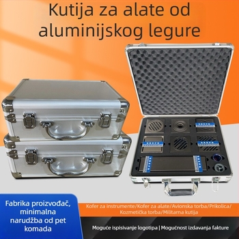 Kutija za alat od aluminijske legure s EVA unutrašnjom oblogom, ojačani okvir, nosivost 120 kg, težina 5 kg