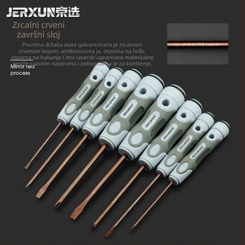 JERXUN S2 set odvijača, 9 kom, magnetski, S2 alatna čelica, Philips, Pozidriv, ravni odvijač, višenamjenski