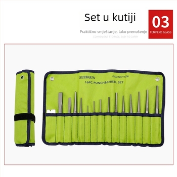 16-dijelni set punching chisels s prijenosnom roll torbom za popravak automobila