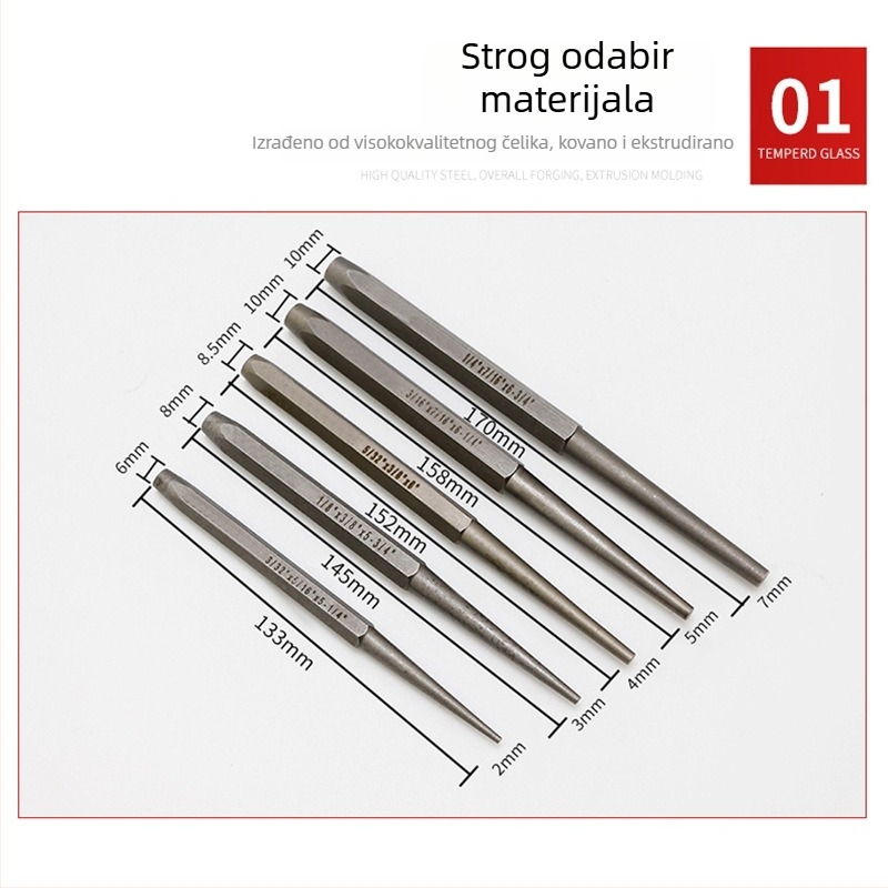 16-dijelni set punching chisels s prijenosnom roll torbom za popravak automobila
