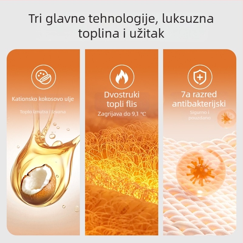 Muške debeli termalni donji rublje s vunenim umetkom i samostalnim grijanjem