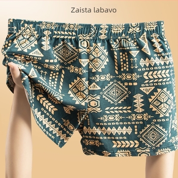 Muške hlače u vintage etno stilu, geometrijski uzorak (90–95% pamuka; pleteni materijal; prozračan; antibakterijski)
