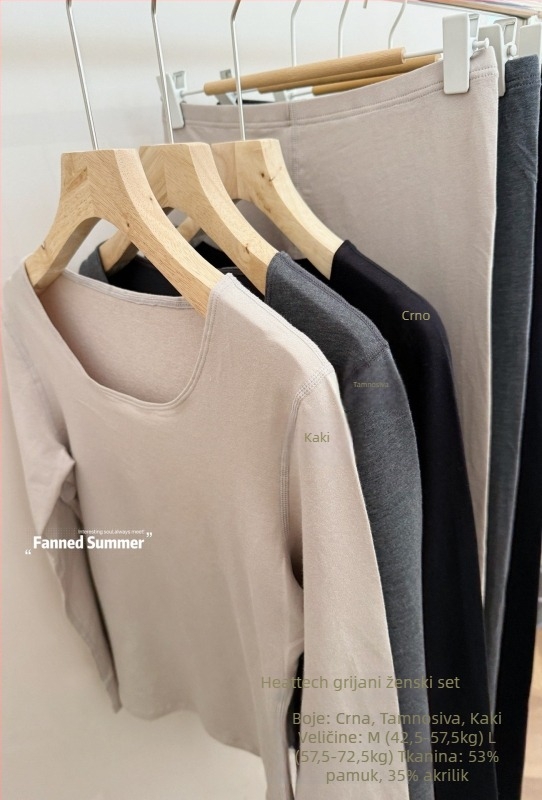 Heattech Terimni flis donji set, Antistatički, Anti-Pilling, Prozračan, Zadržava toplinu; Akrilna vlakna 35% vanjski sloj i 35% podstava, 180 g/m2, Jednoslojni